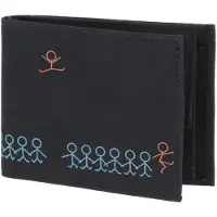 OXMOX Portemonnee 'New Cryptan' blauw / donkergrijs / oranjerood