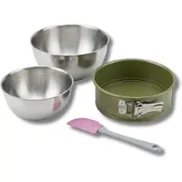 Zenker Set met 1 springvorm van 20 cm, 1 spatel en 2 mengkommen van roestvrij staal Fackelmann