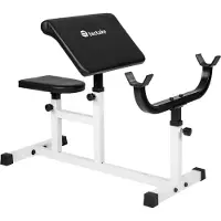 TecTake Biceps Curl Halterbank | Bekleding, Zitting en Curlplank in Hoogte Verstelbaar | Afmetingen: 100 x 65 x 96 cm
