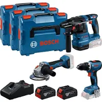 Bosch Professional 18V Toolkit - Combiset - GSR 18V-65 + GWS 18V-8 + GBH 18V-22 + 2x GBA 18V 5.0 Ah accu en GAL 18V-40 lader + 3x L-Boxx 136