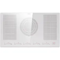 Klarstein Inductiekookplaat 5 platen, 90cm glaskeramische inductiekookplaat met 4 kookzones, 9600W inductiekookplaat, Fornuis met touch-control & oververhittingsbeveiliging