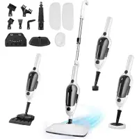 Traumheim 11-in-1 Stoomreiniger - Vlekkenreiniger - 127° Stoom - 20 seconden opwarmtijd - Handstomer voor diepte reiniging vloer, bank, badkamer en tapijt - Stoomdweil - Tapijtreiniger - Steam Cleaner Wit