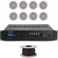 SubZero 160W 100V 8" 8x Zone Ceiling Speaker System