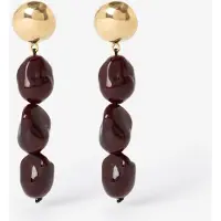 Sissy-Boy Donkerrode resin oorbellen
