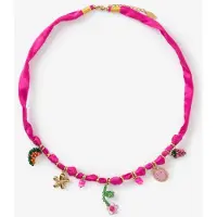 Sissy-Boy Roze cord ketting met bedels