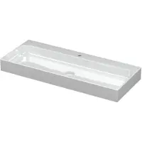 Ink Unit Wastafel Porselein met 1 Kraangat incl. Porseleinen Click Plug - 1000x400x100 mm - Glans Wit