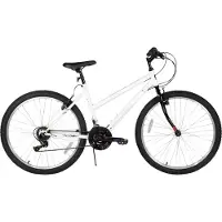 Happiq Dames mountainbike 61–66 cm – Voor volwassenen voor woon- en sportief gebruik op trail en weg – Met 18 versnellingen en hardtail ontwerp – Wit aluminium frame