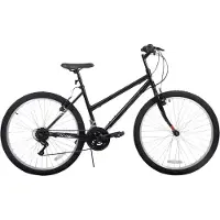 Happiq Dames mountainbike 61–66 cm – Voor volwassenen voor woon- en sportief gebruik op trail en weg – Met 18 versnellingen en hardtail ontwerp – Zwart aluminium frame