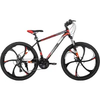 Happiq Mountainbike 66 cm – Voor heren en dames voor recreatief en sportief gebruik op terrein – Met 21 versnellingen en dubbele mechanische schijfremmen – Zwart aluminium frame met spatbord