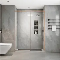 Aqua Vista Lokla Linea nisdeur - 160x200cm - incl. montageset - geborsteld koper R-BC-LC160-SCX