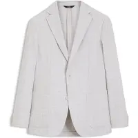 BOSS Slim-fit blazer van geruite scheerwol en katoen Maat 52
