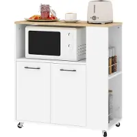 HOMCOM Keukenwagen - Spaanplaat - 75x40x80,5cm - Wit