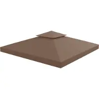 Outsunny - Vervangend dak voor metalen tuinhuisje of partytent - 3 x 3 m - Bruin