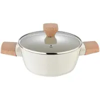 Bergner Marmeren pot van 20 cm met deksel BG-34745 natuurlijk