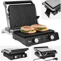 Uni-T Teesa TSA3239 Panini-grill, tosti-ijzer, uitneembare platen, 2000 W, roestvrij staal