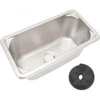 Gistuch 11,8 x 5,9 5,9 inch RVS spoel van 304 kwaliteit, met een afvoeropening van 40 mm, een inhoud van 7 liter, en een inbouwmontage, geschikt voor campers en boten
