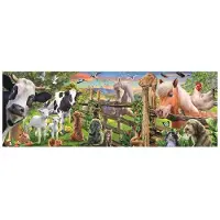 Dino Bikes Panorama puzzel van de dieren op de boerderij 150 stukjes