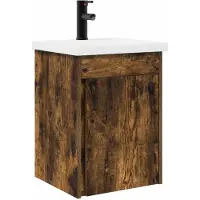 vidaXL Badkamermeubel met kraan Gerookt eiken 42 x 40 x 74,5 cm