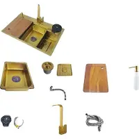 OEM Keukenwastafel, roestvrij staal, model met één kom, 75x46 cm