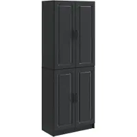 vidaXL Kast Set 2 st Zwart Bewerkt hout