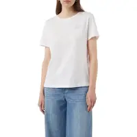 Comma casual identity Shirt lavendel / zwart / wit
