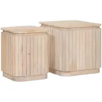 vidaXL Handgemaakte Bijzettafel Set 2 pcs Wit 45 x 45 x 45 cm