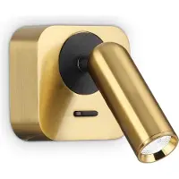 Ideal Lux Moderne wandlamp "Bean Square" met metalen en messing details, LED-verlichting, 3W, 3000K, warm licht