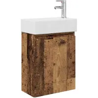 vidaXL Badkamermeubel met kraan Oud hout 45,5 x 22,5 x 84 cm
