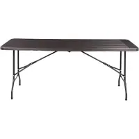 Happyment 180 cm Opvouwbare Tafel Zyrell - Draagbare en Robuuste Kunststof Eettafel - Half Opklapbaar voor Binnen en Buiten - Ideaal voor Kamperen, Picknick en Feesten