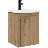 vidaXL Badkamerkast onder wastafel met kraan, Artisan-eikenhout