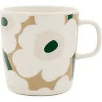 Marimekko Unikko mok 40 cl White-beige-light sand-dark green