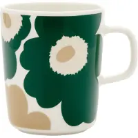 Marimekko Unikko mok 25 cl White-dark green-beige-light sand
