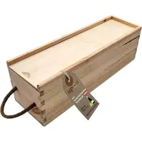 OEM Houten kist met deksel, cadeaukist, 35x10x11 cm, rustieke stijl