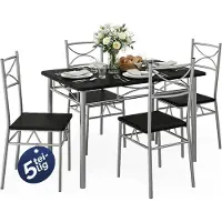 Casaria Eettafelset Paul 5-delig Zwart