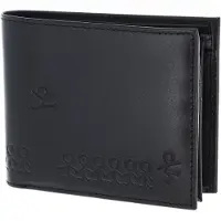 OXMOX Leren portemonnee Leather RFID Protect Querscheinbörse Jumping Jack 2.0 Embossed Black zwart