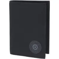 OXMOX portemonnee New Cryptan RFID Protect Kombibörse Circle Bloom Print Grey Black zwart