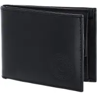 OXMOX Leren portemonnee Leather RFID Protect Pocketbörse Circle Bloom Embossed Black zwart