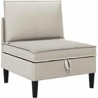 vidaXL Midden Sofa met Opbergruimte Havermout Fluweel