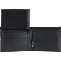 OXMOX Leer portemonnee Leather RFID Protect Querscheinbörse Windrose 2.0 Embossed Black zwart