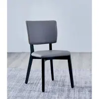 AEA Einsitzer Designer Grauer Esszimmerstuhl Polsterstühle Leder Einsitzer
