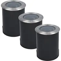 HOFTRONIC™ 3x Lilly dimbare LED Grondspot - Kantelbaar - Overrijdbaar - Rond - RVS - excl. GU10 lamp - IP67 waterdicht - 3 jaar garantie Grondspot buiten 230V