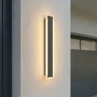 LUCANDE LED-wandlamp buiten Ilora, zwart, Roestvrij staal, Modern, LED wandlamp buiten