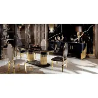 AEA Esszimmer Set 6tlg Esstisch 4x Stühle Sideboard Garnitur Lehnstühle Modern