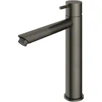 Hotbath Cobber - Wastafelmengkraan - zonder Waste - Laag - Geborsteld Zwart PVD - Opbouw - Messing - V03