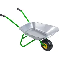 Vedes Metalen kinderkruiwagen zilver/groen