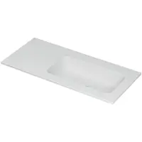 Ink Aspekt Wastafel Porselein Rechts Zonder Kraangat - 1000x450x15 mm - Mat Wit