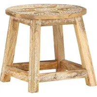 Prolenta Maison Exclusive - Voetenbank, handgeschilderd, 38x38x35 cm, massief mangohout