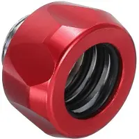OEM Allecto plus - Waterkoeling, rode chromen slangconnector G1/4 inch naar 14 mm - Snelle koppeling, compressie - PETG slangafdichting