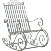 CLP Schommelstoel Relaxstoel Smilla, weerbestendig voor de tuin, metalen frame antiek/groen