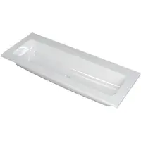 Ink Faktor Wastafel Polystone Centraal Zonder Kraangat - 1200x450x15 mm - Glans Wit